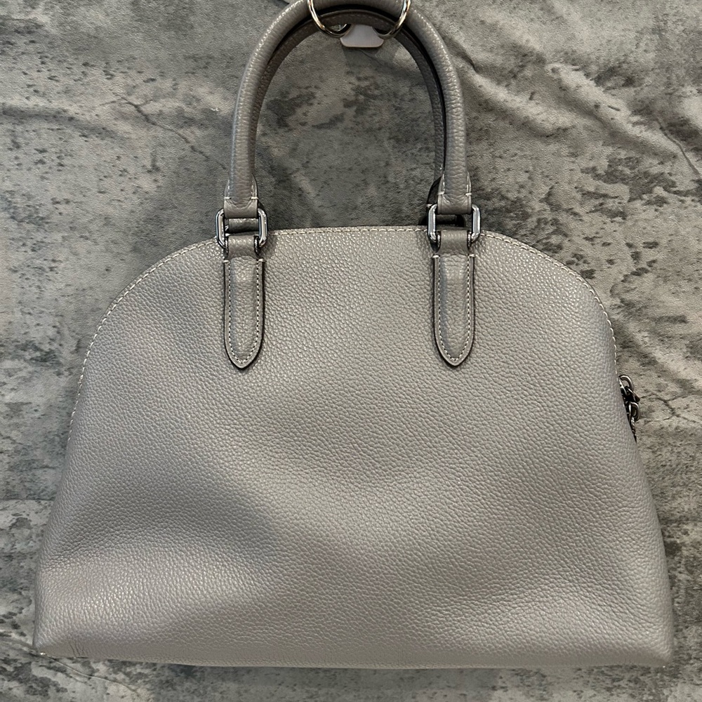 Coach Silver Leather Satchel - Picture 4 of 12